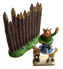 Majestix und seine Tr�ger und eine Palisade