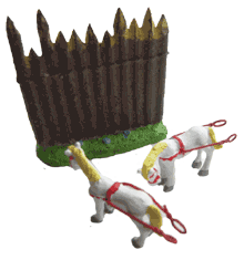 Zwei Pferde f�r Grautvornix' Wagen und eine Palisade