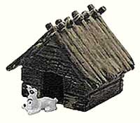 Idefix vor seiner H&uuml;tte